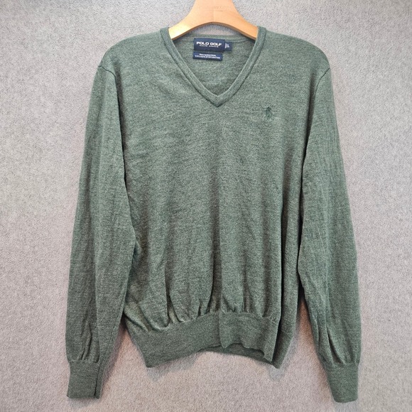 Polo Golf Ralph Lauren Other - POLO GOLF LAUREN | Mens L Merino Wool V-Neck Sweater Sage Green Logo